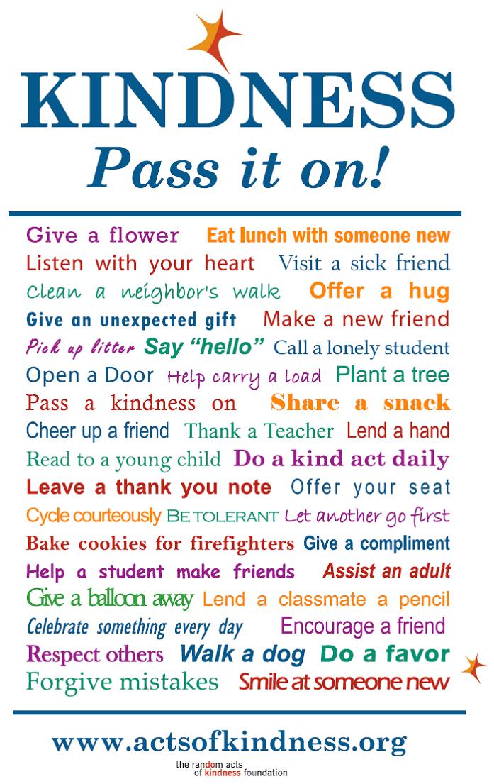 What are some ideas for random acts of kindness?
